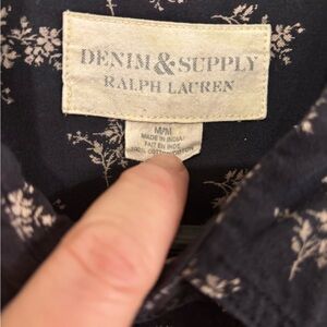 Denim supply button down cotton blouse